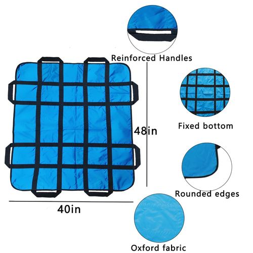 Positioning Bed Pad with Handles,48" × 40" Transfer Sheet for Repositioning,Turning and Lifting,Washable Positioning Bed Pads for Elderly,Patient,Handicap,Caregiver (1)