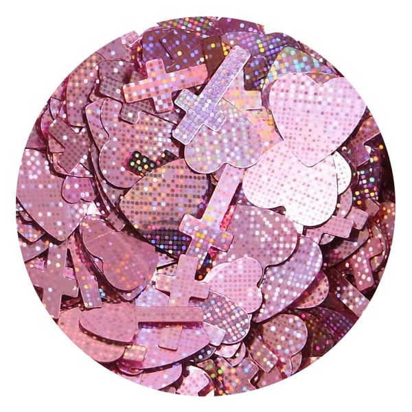 Hologram Cross Hearts Mix Assorted Case (6. Pink)