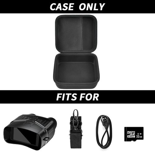 casmilee Case Compatible with HEXEUM/for Fvtga/for Vtiisamao Night Vision for Goggles - 4K Night Vision Binoculars, Holder for Telescopes Optics Scope, Mesh Pocket for 32GB Memory SD Card, Neck Strap