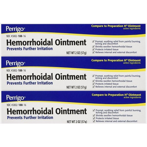 Perrigo / Padagis Hemorrhoid Ointment 2oz ( 3 tubes ) Box Style May Vary ~