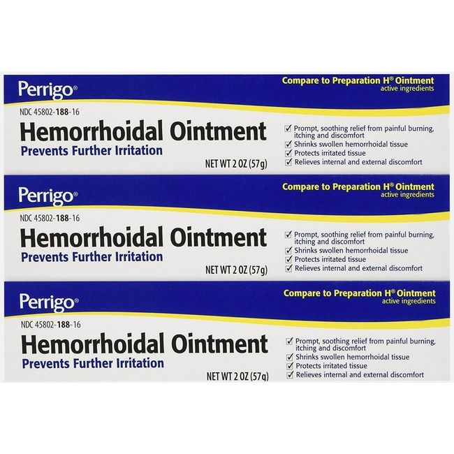 Perrigo / Padagis Hemorrhoid Ointment 2oz ( 3 tubes ) Box Style May Vary ~