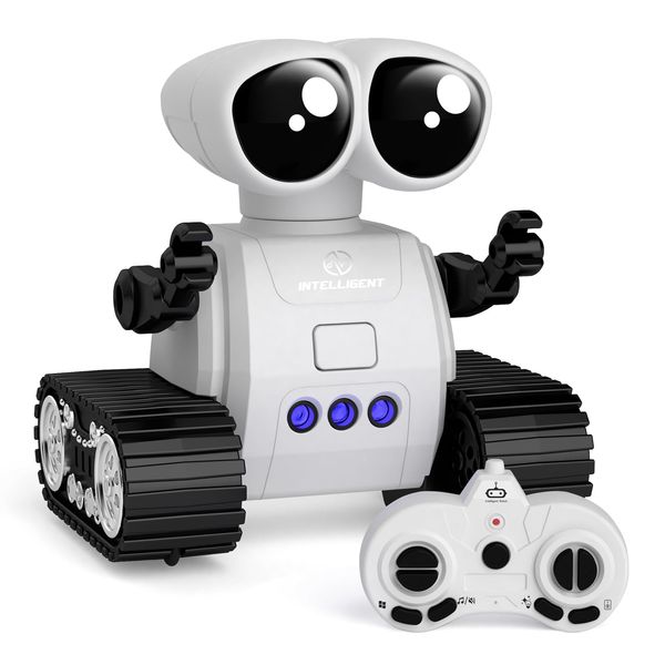 Robot Toys for Boys Girls, Rechargeable Remote Control Emo Robot Toys with Walkie Talkies Function, Music & 16 LED Eyes Patterns, Kids Toys for 3-8 Year Old Boys Girls, 3 4 5 6 Year Old Girl Gifts