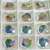 AURORA CRYSTAL ROUND SQUARE-V-CUT 8mm CRYSTAL AB 18pcs