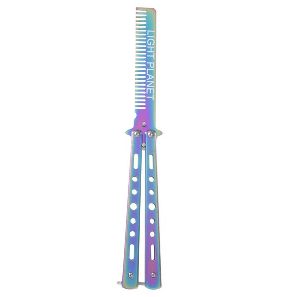 LIGHT PLANET Butterfly Knife Type Practice Comb Comb for Beginners Training Folding Training Tool No Sharp (Sharp)