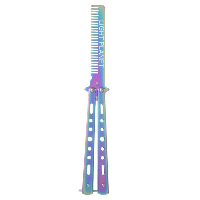 LIGHT PLANET Butterfly Knife Type Practice Comb Comb for Beginners Training Folding Training Tool No Sharp (Sharp)