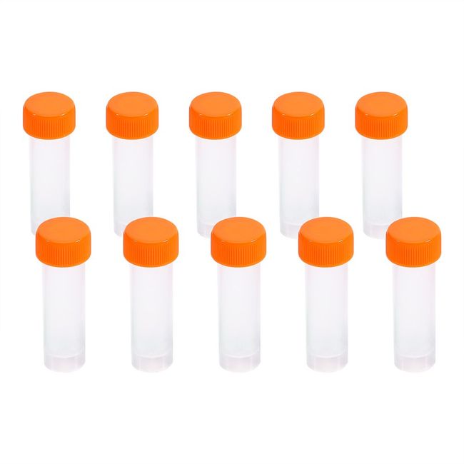 TOPINCN 10pcs 5ml Test Tubes Freezing Test Tubes Plastic Vial Screw Seal Cap Pack Container with Silicone Gasket Test Tube