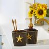 SKL Home Western Star Toothbrush Holder, Brown