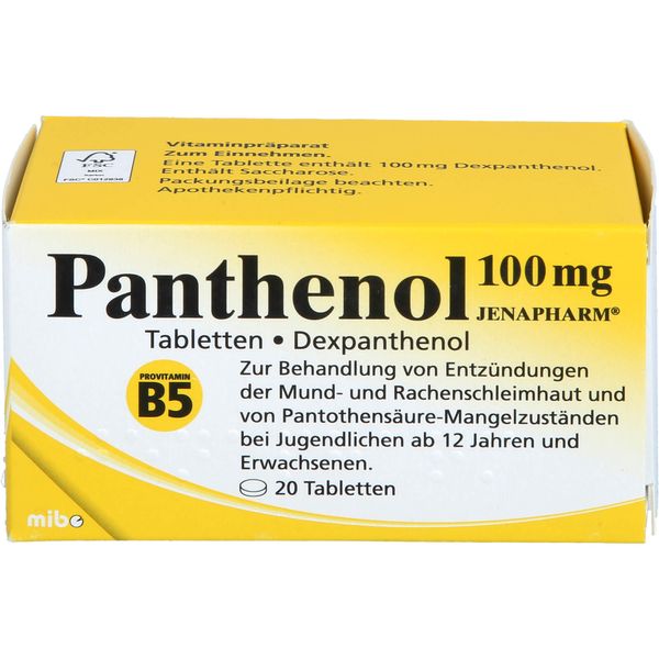 Panthenol 100 mg JENAPHARM Tabletten, 20 St. Tabletten