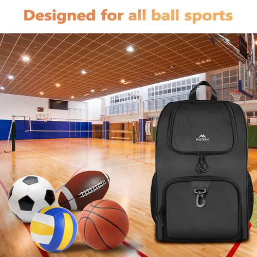 MATEIN Basketball Bag, Durable Soccer Bag with Ball Holder & Shoe Compartment, Large Basketball Backpack for Training Equipment, Water Resistant Sports Ball Bags Fits Volleyball Football, Colorful