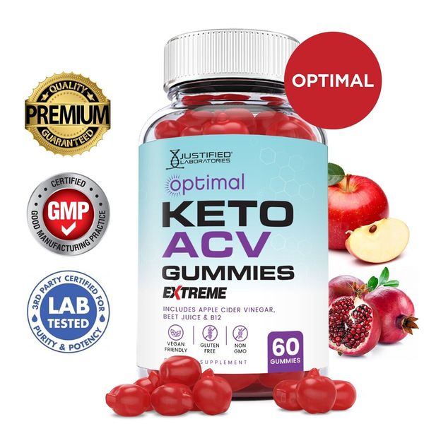 Optimal Keto Extreme ACV Gummies 2000MG Apple Cider Vinegar 60 Gummys