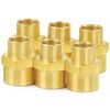 ChillWaves Brass Pipe Fitting, Reducer Hex Coupling 1/2" NPT Female x 1/4" NPT Female Thread Adapter(6-PACK)