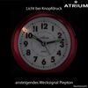 ATRIUM alarm clock analogue red silent, with light and snooze function A240-1