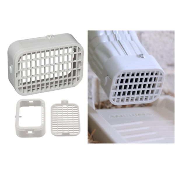 Plastic Rodent Guard 3 in. x 4 in., White Snap/Lock-In Vinyl Grate Gutter Guard