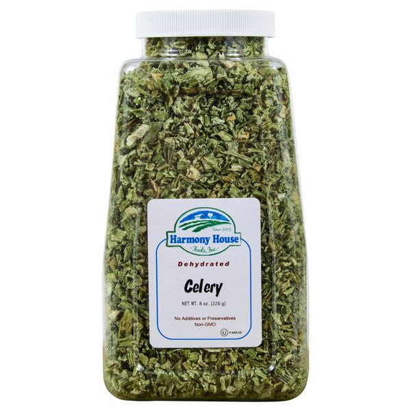 Harmony House Dehydrated Celery, Crosscut – Dried Vegetables For Cooking, Camping, Emergency Supply and More (1.5 oz, Zip Pouch)