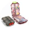 2PCS Travel Pill Organizer Box,Portable Pill Case,Pill Box Dispenser,Small 7-Day Weekly Travel Pill Organizer with 10 Compartments for Different Medicines,Vitamin Fish Oil Aspirin Supplements (#1)