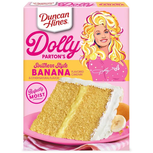 Duncan Hines Dolly Parton's Favorite Banana Flavored Cake Mix, 15.25 oz x 2 Box