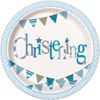 Unique 52055 Blue Christening Round Dinner Plates | 9" 8 Pcs