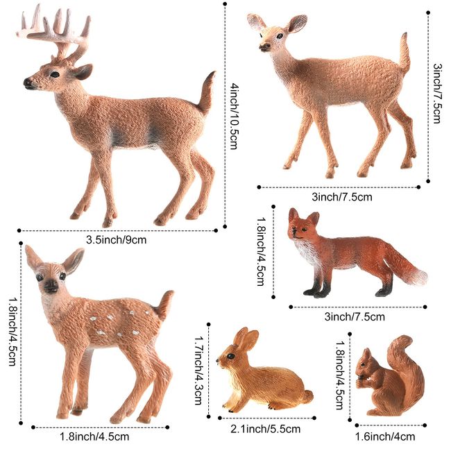 Forest Animals Figures, Woodland Creatures Figurines, Miniature