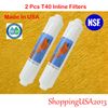 2XT40 Inline Carbon Filter Coconut RO Water Filter System 10"x2" 1/4" Outlet