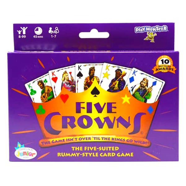 Five Crowns — The Game Isn't Over Until the Kings Go Wild! — 5 Suited Rummy-Style Card Game — For Ages 8+