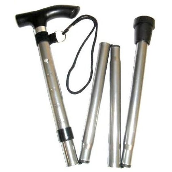 World Smallest Folding Walking Stick - Silver