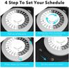 HBN 2 PCS 24Hr Mechanical Outdoor Timer Waterproof 2 Grounded Outlets For Lights