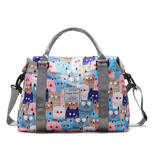 Travel Duffle Bag Weekender Overnight Bag Gym Tote Bag with Dry and Wet Separated Pocket for Women Girls Shoulder Bag Workout Duffel Bag Water Resistant (cute cats)