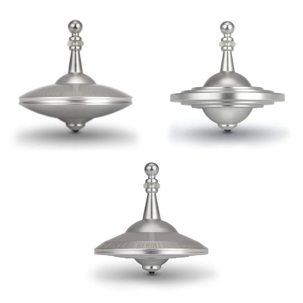 UFO Tops | Metal Spinning Tops | Andromeda Series Collector 3-Pack Set (Cosmic Silver)