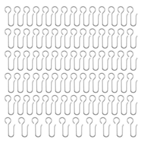 HLIWS 80 Pcs Metal Curtain Hooks for Window Curtain,Curtain hanging hooks,Zinc metal Shower Curtain Hooks,for Door Curtain Window Curtain Bathroom(34 * 18mm)