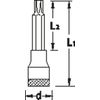 Gedore ITX19LT50-100 Screwdriver bit Socket 1/2 T 50x100mm, Silver