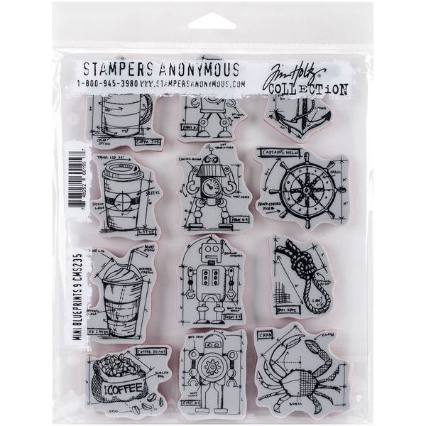 Stampers Anonymous_AGW Cling Mounted Stamp Mini Blueprints