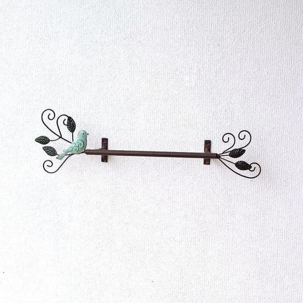 Towel Hanger, Stylish, Iron, Towel Bar, Towel Rack, Toilet, Kitchen, Washroom, Antique Retro Iron Towel Hanger, Bluebird