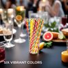 H&S Biodegradable Paper Straws for Drinking - 120pcs - Recyclable Multi Colored Party Straw Set