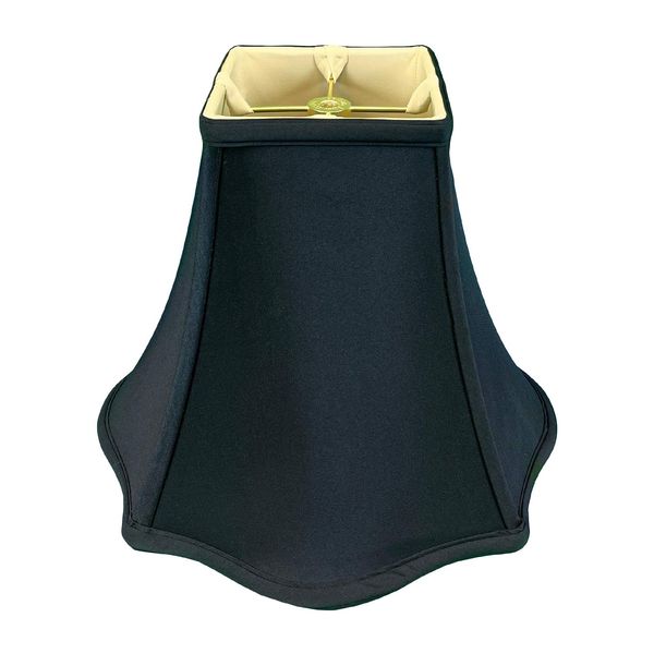 Royal Designs, Inc. Flare Bottom Outside Square Bell Lamp Shade, BS-702-12BLK, Black, 5 x 12 x 9.25