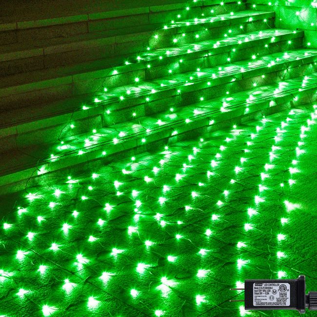 OYCBUZO 360LED Green Net Lights Outdoor, 21ft x 5ft 8 Modes Connectable Mesh Lights St Patricks Day Decor, Waterproof Outdoor Bush Christmas Lights Plug in for Xmas Tree Holiday Party Patio Garden