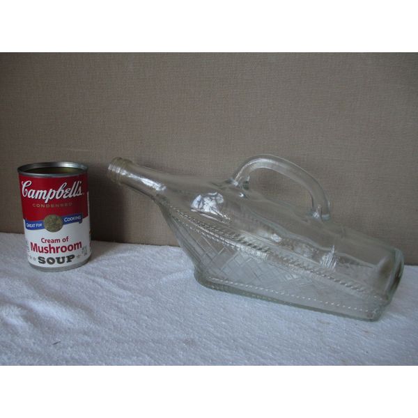 VINTAGE  Wine or Olive OIL Glass Decanter Bottle / Basket Combination COOKING