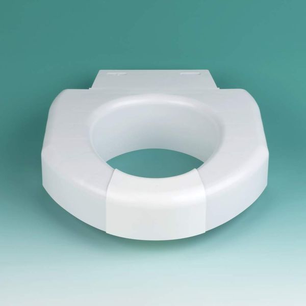 SP Ableware 37228 Secure-Bolt 3" Elevated Toilet Seat with Convertible Open/Closed Front, Plastic, White