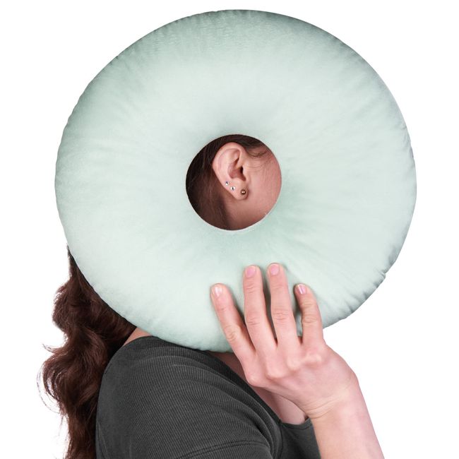 ODOXIA Piercing Kissen mit Loch | Für Ohr gegen Ohrenschmerzen | Donut Kissen | Ohrkissen | Sleepingring für Seitenschläfer zur Schmerzlinderung im Ohr | Piercing Pillow (Mint)