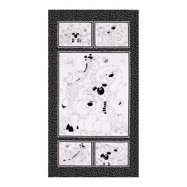 Susybee Color Me 24 in. Panel White/Black Fabric