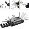 Bicycle tools 16 in 1 Portable black For emergency maintenance repairs