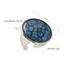 Classic Large Round Statement Rings; Holiday Original Gifts for Women (Navy Blue Silver)