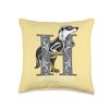 Harry Potter Mosaic Hufflepuff with Badger Throw Pillow