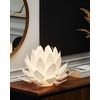 Modern Flower Shaped Table Lamp Light Bedroom Plastic White Musone