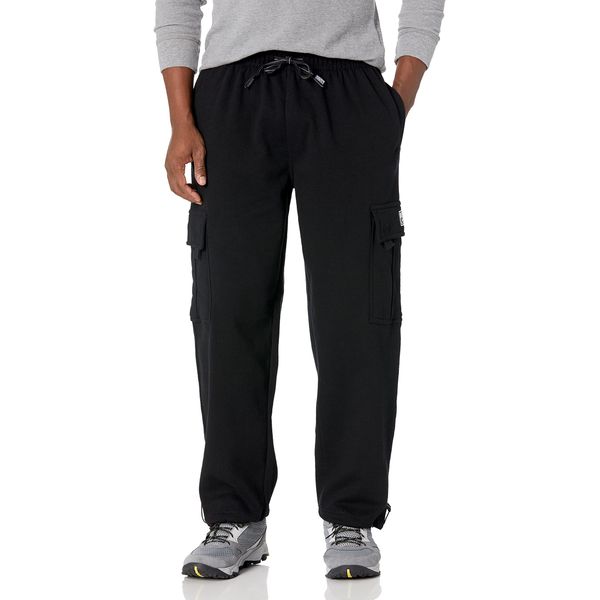 Pro Club Men's Heavyweight Fleece Cargo Pants, 2X-Large, Black