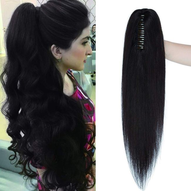 Natural Hair Clip Extensions, Pony Tail Hair Natural