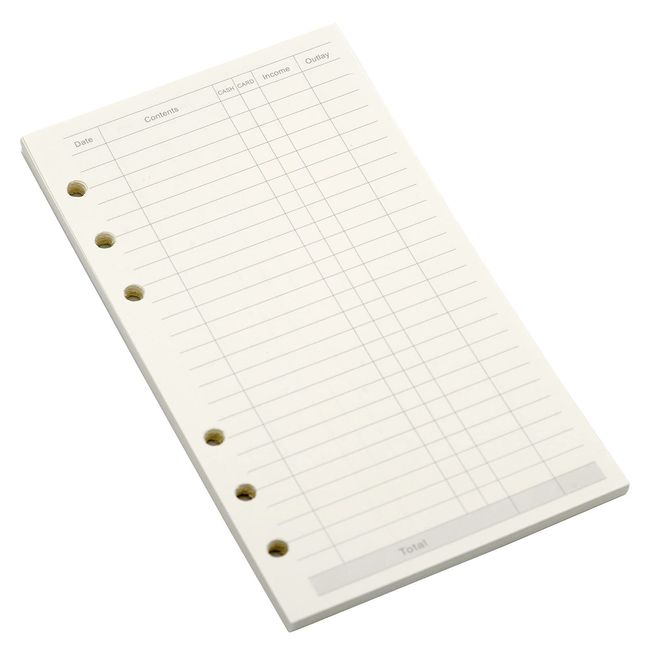 TSUKURIRO Paper Refill 6 Holes for Personal Notebook Set (45 Sheets for Kozukai Books, Household Books, B6, Bible Sizes)