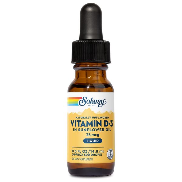 SOLARAY D3, Liquid, Unflavored (Carton) 1000IU | 0.5oz