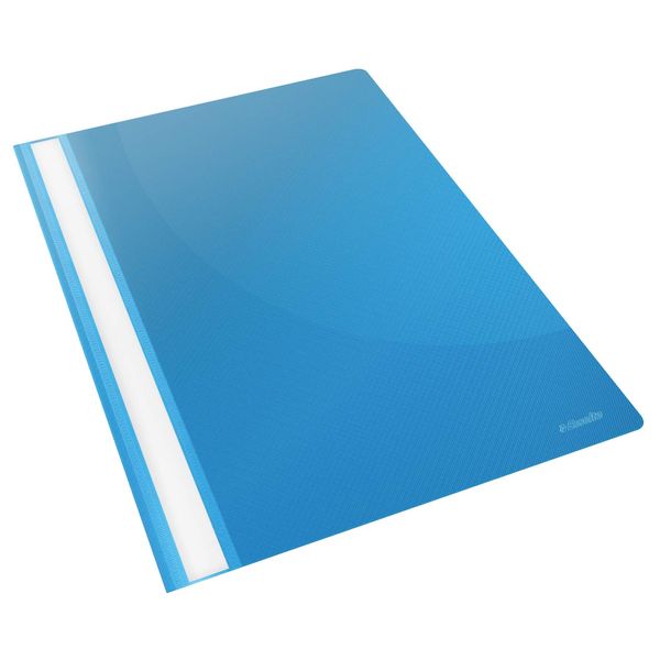 Esselte Ref 56285 Report Flat File Lightweight Plastic Clear Front A4 - Blue, Pack of 25