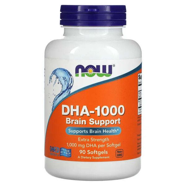 NOW Supplements - DHA-1000 Brain Support, Extra Strength, 1,000 mg, 90 Softgels