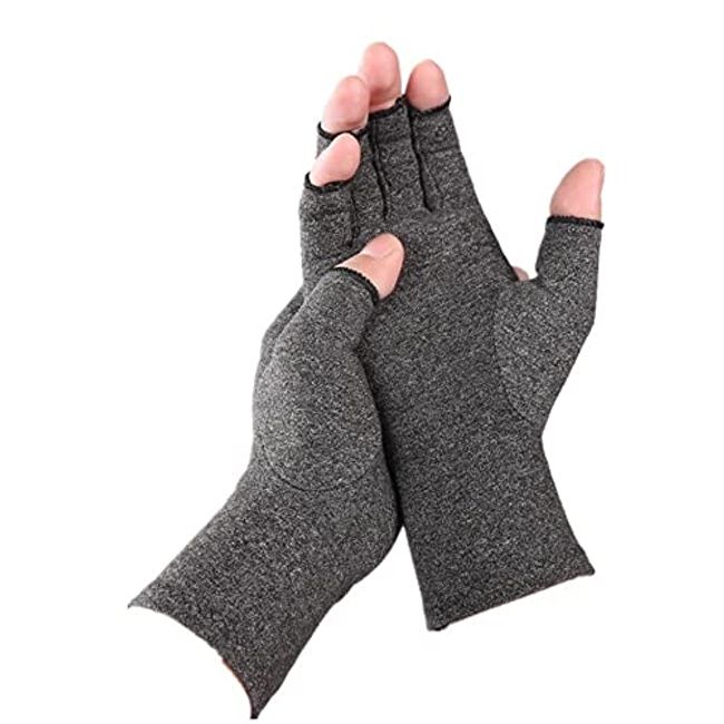 Half-Finger Compression Arthritis Pain Relief Gloves – Anti-slip Carpal Tunnel Wrist Support, Finger Mittens for Computer Typing, Muscle Tension and More (M)